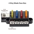 thumbnail image 3 of Blade Fuse Box For Automotive Boat Marine 4 Way 12-32v 4 Circuit Fuse Block With Cover, 3 of 5