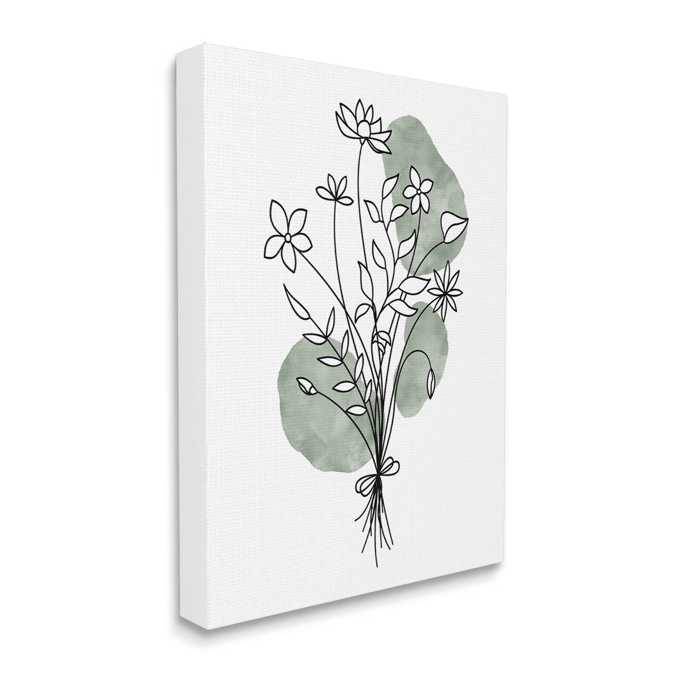Stupell Industries Casual Daisy Petal Outline Graphic Art Gallery Wrapped Canvas Print Wall Art, Design by JJ Design House LLC