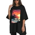 thumbnail image 4 of Plus Size Shirt for Women Black Tops for Women Short Sleeves Shirt for Women Vaporwave T Shirt Oversized Shirt for Women S, 4 of 5