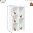 thumbnail image 2 of Five Cubes Clothes Organizer for Closet, 19.5 * 9.4 * 31.5 Inches Wood Storage Closet Organizer with Three Shelves, Small Shelf Cabinet for Laundry, Bedroom, White, 2 of 14
