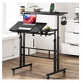 thumbnail image 4 of Drevy Standing Desk Adjustable Height, Stand Up Desk with Cup Holder, Mobile Laptop Desk,Sit-Stand Desk Cart Mobile Computer Desk Stand Up Desk,31.5 Inch,Black, 4 of 8