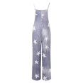 thumbnail image 4 of Vedolay Romper Women's Casual Loose Long Cotton Bib Overalls Baggy Linen Plus Size Jumpsuits Rompers Wide Leg Pants,White L, 4 of 5