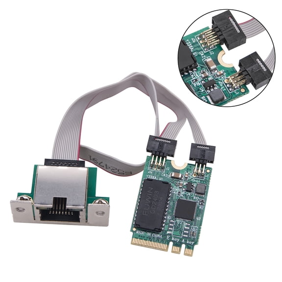 NATEFEMIN M.2 A E Interface Network Adapter RTL8125B 2.5Gbps RJ45 For Desktop Server Industrial Computer Network Upgrade