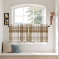 thumbnail image 3 of Brown Buffalo Plaid Tier Curtains 36 Inch Length, Geometric Modern Farmhouse Cafe Short Curtains for Bathroom Over Sink, Small Kitchen Curtain Light Filtering Tiered Drapes 2 Panels 27.5"Wx36"L, 3 of 9