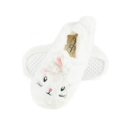 

Jessica Simpson Girls Plush Fluffy Slip-on House Slippers with Memory Foam (Bunny Size Small (11-12))