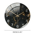 thumbnail image 2 of 12 Inch Tempered Glass Wall Clock Marble Texture Silent Non-Ticking Battery Operated Modern Wall Clock for Home/Office Decor, 2 of 7