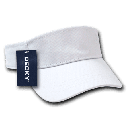 Golf Terry Visor - Decky Brushed Cotton Visor Hook and Loop Sports Golf Sun For Men Women White