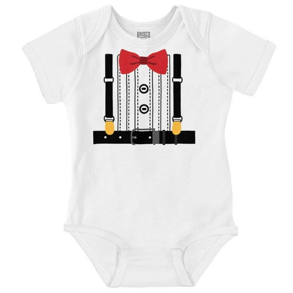 Printed Tuxedo Bow Tie and Suspenders Bodysuit Jumper Boys Infant Baby Brisco Brands 12M