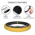 thumbnail image 6 of Elastic Steering Wheel Cover, Gold Glitter lightning A Stretch Thickening Car Steering Wheel Cover Women Men, Steering Wheel Protector Universal 15 in, 6 of 7