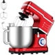 thumbnail image 1 of 7.5qt stand food mixer - 10-speed tilt-head 3-in-1 kitchen electric mixer con stainless-steel bowl, egg whisk, dough hook, beater, splash guard - compact dough mixer para home cooks (red), 1 of 7