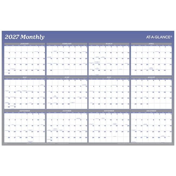 AT-A-GLANCE 2027 Vertical Horizontal Reversible Erasable Yearly Wall Calendar