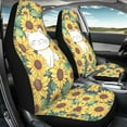 thumbnail image 3 of ZIATUBLE Sunflower Cat Car Seat Covers for Women 2 Pcs Floral Print Auto Interior Seat Protector Elastic Car Seat Covers Front Seat Only Car Decor Accessories Fit for Cars SUVs Sedan or Van, 3 of 7