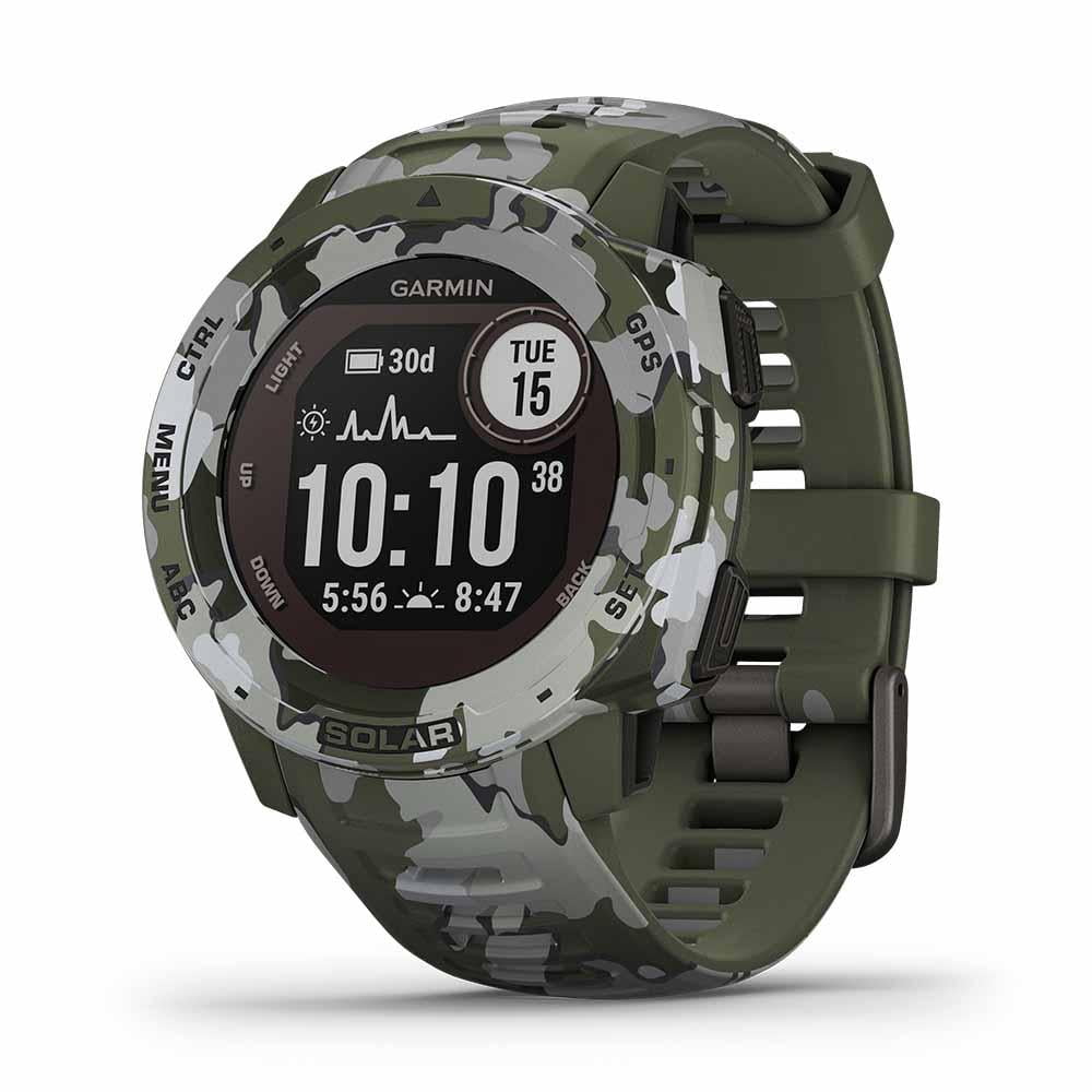 Garmin Instinct Solar Camo (Lichen) GPS Military Smartwatch Power Bundle | Includes PlayBetter Power Bank Charger & Screen Protectors | Outdoor Hunting Gear | Solar Hiking Watch | 010-02293-16