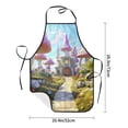 thumbnail image 4 of Naloa 1Pack Adjustable Bib Apron Waterdrop Resistant Cooking Kitchen Aprons for Women Men Chef, Dreamy Mushroom House Print, 4 of 5
