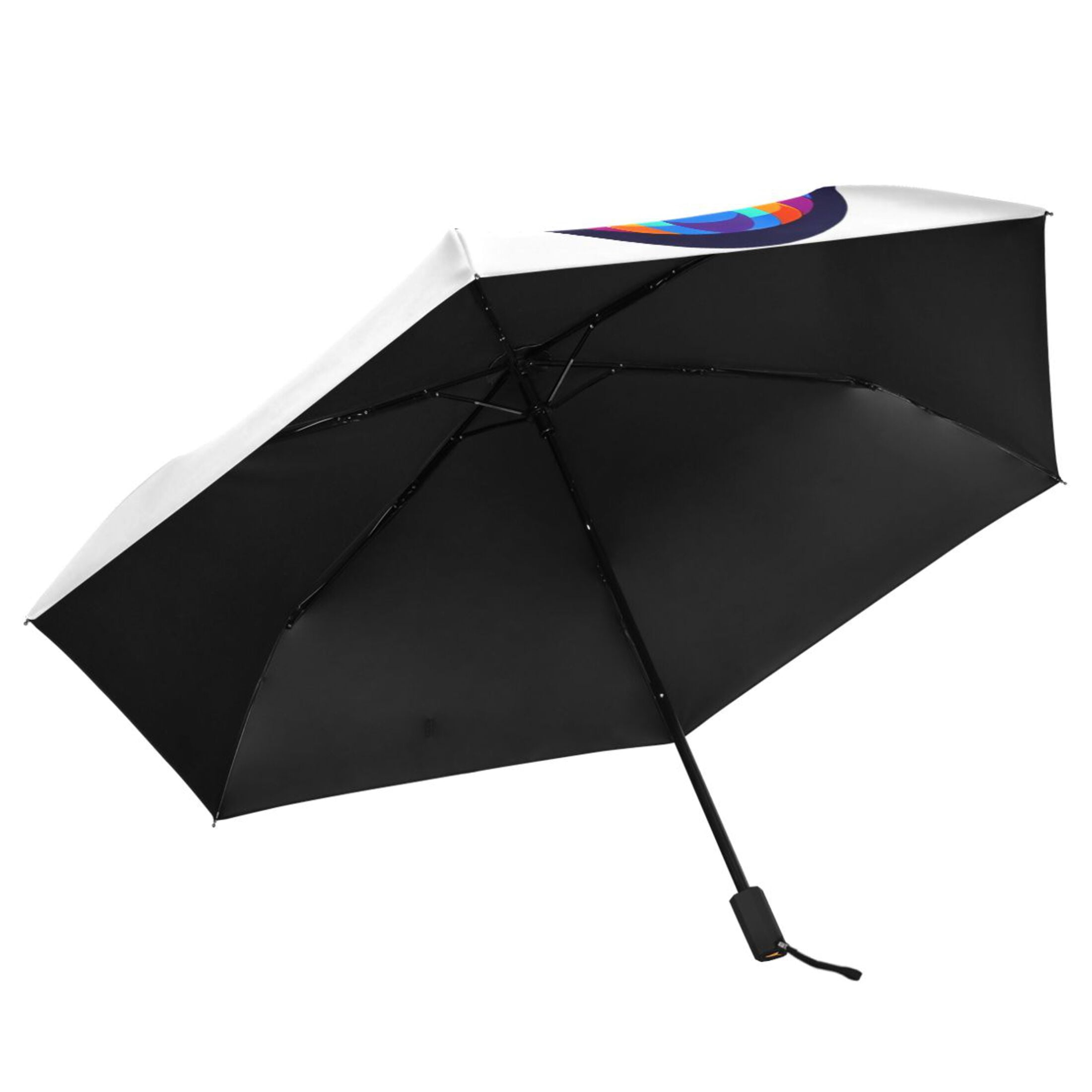 Rainbow Cute Skull Head Compact Sun Umbrella Windproof Travel Umbrellas for Rain Strong Portable UV Protection