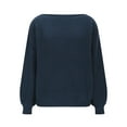 thumbnail image 3 of AGWOLF Off the Shoulder Sweater for Women Lightweight Lantern Long Sleeve Ribbed Knit Blouse Pullover Oversized Solid Basic Jumper, 3 of 7