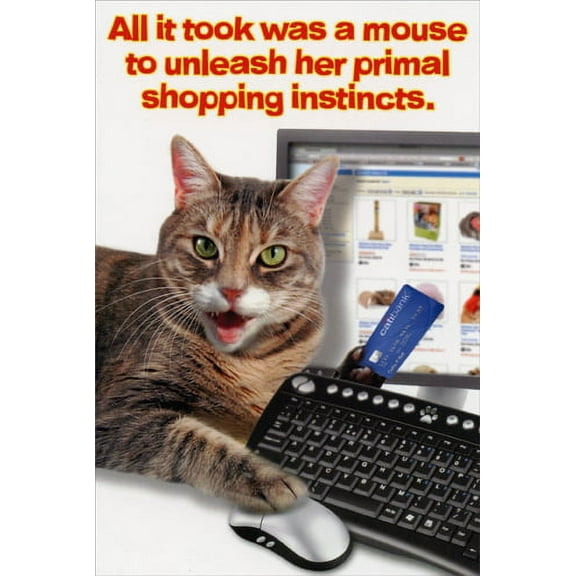 Nobleworks Primal Shopping Instincts Funny / Humorous Birthday Card