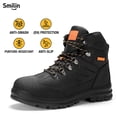thumbnail image 6 of SMILIN Mens Steel Toe Work Boots, Water Resistant Puncture Proof Oil and Slip Resistant Safety Industrial Boots, Black, Size 10, 6 of 7