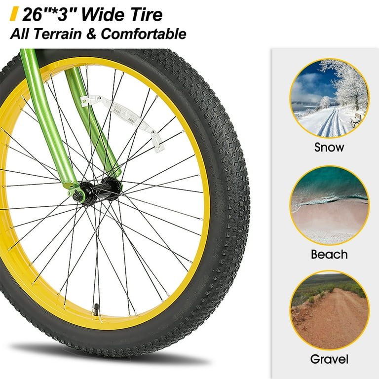 Hiland Adult Fat Tire Beach Cruiser Bike