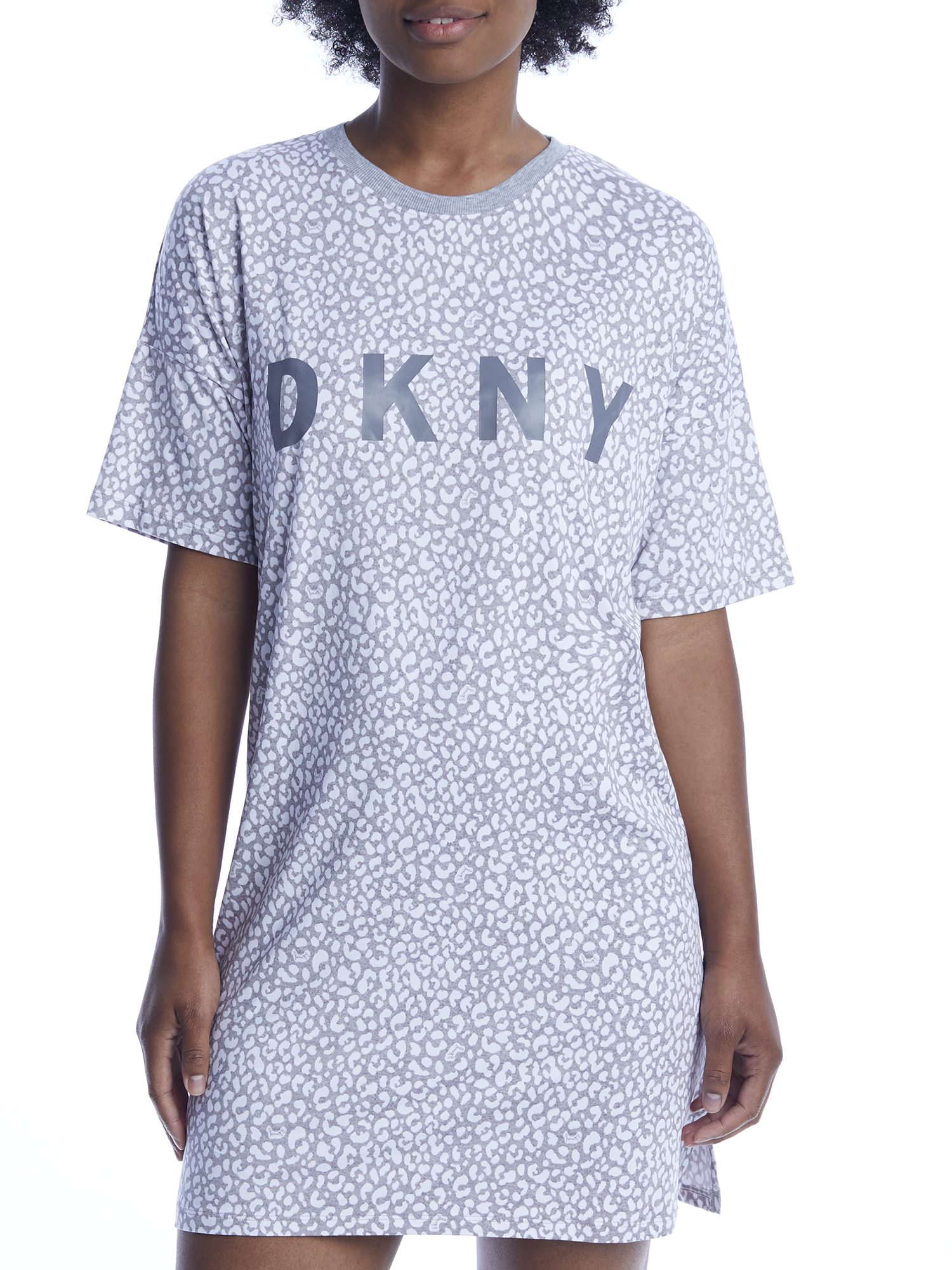 DKNY Womens Printed Knit Sleep Shirt 