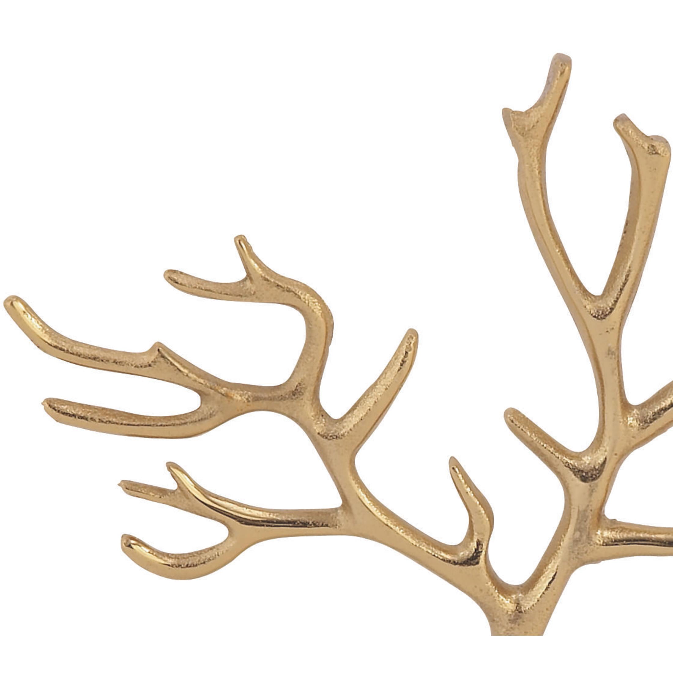 CosmoLiving by Cosmopolitan 12" x 10" Gold Marble Tree Jewelry Stand with Rectangular Base, 1-Piece