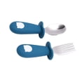 thumbnail image 5 of Juego de tenedor y cuchara para niños pequeños, tenedores de acero inoxidable para niños pequeños, tenedor y cuchara con mango redondo, juego de utensilios seguros para niños pequeños, diseño revolucionario, 5 of 5