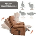 thumbnail image 5 of Newest Orange Leatheraire Heat Massage Dual Motor Infinite Position Up to 350 LBS Large Electric Power Lift Recliners with Hidden Cup Holders, Power-Remote, Medium-firm , Heavy Duty, 5 of 9