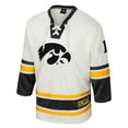 thumbnail image 2 of Men's Colosseum Cream Iowa Hawkeyes Puck Proud Fashion Hockey Jersey, 2 of 3