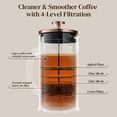 thumbnail image 5 of Press Coffee Maker 21oz 0.6 L  Single Serve Small Pot Heat Resistant Thickened Borosilicate Glass Stainless Steel Brewer Cold Brew Cafetera Teapot For Kitchen Travel Camping Copper, 5 of 9