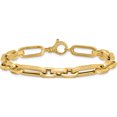 thumbnail image 3 of 14K Yellow Gold Polished And Textured Design Fancy Link Bracelet (Width 7.2) (Length 7.2) - Jbsp, 3 of 5