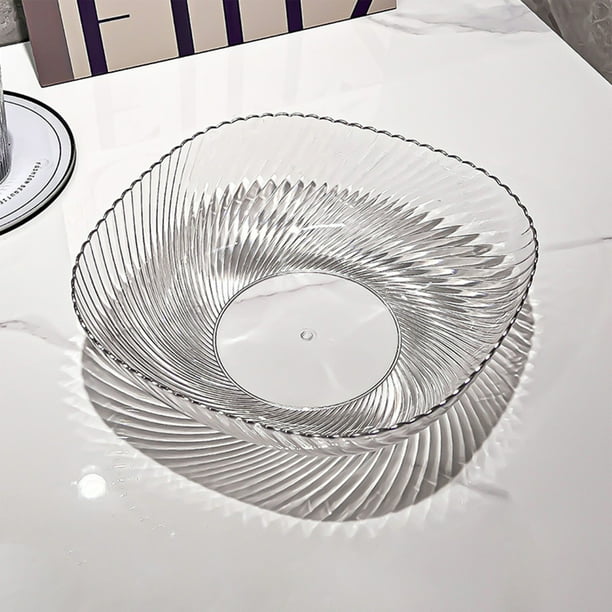 Bandeja de plástico para aperitivos para la mesa de centro de la sala de estar | Bandeja negra transparente con múltiples compartimentos para servir dulces y frutas | Diseño compacto que ahorra