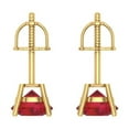 thumbnail image 4 of 1.5 Ct Round Cut Studs Red Ruby 18K Yellow Solid Solid Gold Everyday Dainty Earrings Screw Back, 4 of 7