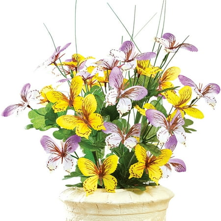 Artificial Butterfly Orchid Floral Bouquet Bush Centerpiece Arrangement,