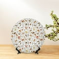 thumbnail image 6 of Balery Mushrooms And Butterflies Print Bone China Decorative Plate Ceramic Dinner Plates Art Crafts with Display Stand-8in, 6 of 6