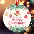 thumbnail image 2 of Soul Décor Christmas Ornaments Tree Decoration, We Wish You A Merry Christmas Ornament, Large 3.75" Round Metal Ornament, Velvet Pouch Included, 2 of 7