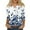 Blue#2, variant on 3/4 Sleeve Tops And Blouses for Women Summer Floral Print Elbow Button Down Shirt Casual Cardigan Three Quarter Length Cute T-Shirts Petite Clothes Beige M