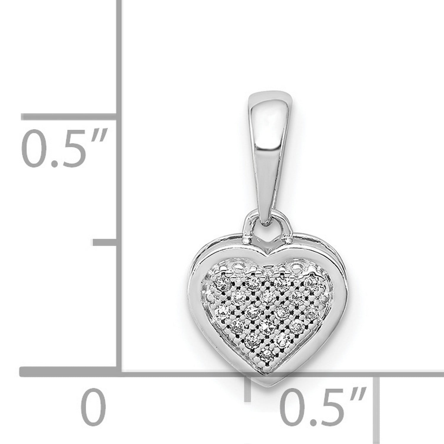 0.05 cttw, I1-I3 Clarity, I-J Color Sterling Silver Diamond Pendant 18x5mm