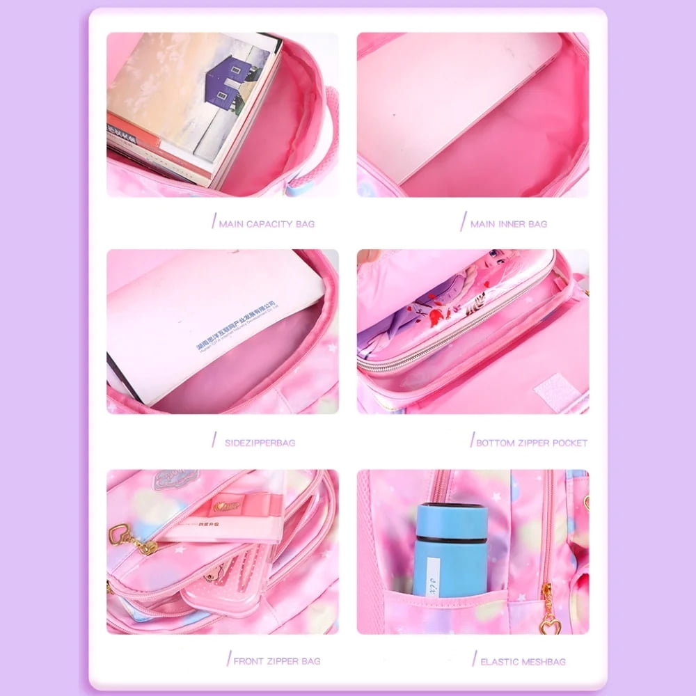Tyethy Girls Backpack, School Kids Backpacks for Girls, Cute Book Bag for Students Gifts, Pink