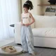 thumbnail image 2 of Pantalones resistentes a mosquitos para niñas, novedad de verano, estilo Dopaamine, Color, Nudo de mariposa, pantalones ligeros paracaidista, pantalones largos finos, 2 of 5
