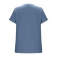 thumbnail image 5 of LNWUY Womens Blouses Spring Tops Solid Color V- Neck Short Sleeve Shirts Dressy Casual Summer Vacation Fashion Clothing Blue XXL, 5 of 6
