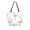 Cute Flamingo Pattern, variant on Open Top Canvas Tote Bag with Zipper Reusable Shopping Bag 13.5x15" Roomy Carryall Vintage Christmas Elements