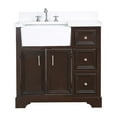 thumbnail image 4 of Zelda 36" Farmhouse Bathroom Vanity with Chocolate Cabinet and Quartz Top, 4 of 7