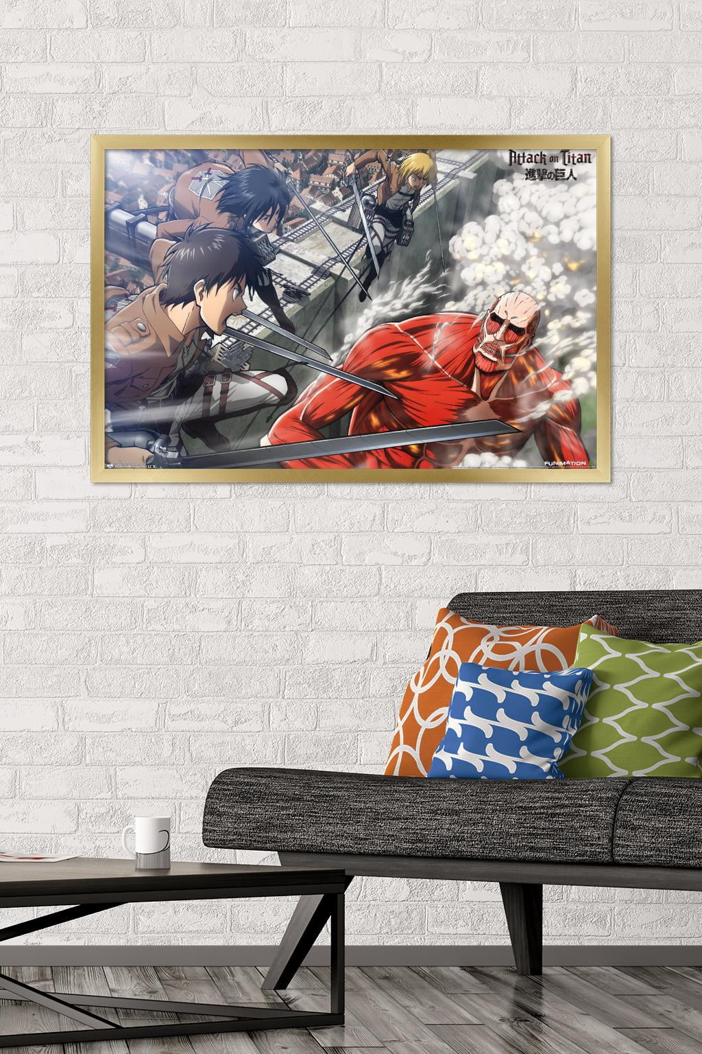 Attack on Titan - Battle Wall Poster, 22.375" x 34", Framed