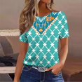 thumbnail image 2 of Women's Summer Tops 2025 Crew Neck Short Sleeve Loose Fit Casual Blouses Trendy Printed Tees Dressy for Seniors, 2 of 4