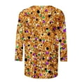 thumbnail image 5 of Women's Summer Sparkle Sequin Tshirt 3/4 Sleeve Casual Crew Neck Dressy Blouses Trendy 2025 Loose Fit Floral Pullover Tops, 5 of 5
