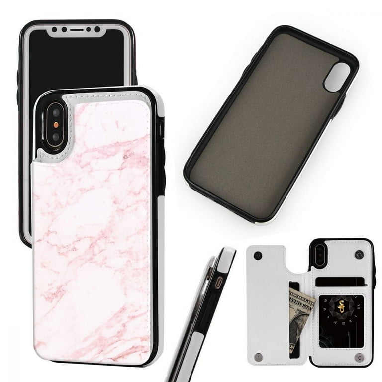 Marble Wallet Case Compatible with iPhone 12 Pro Max, Leather Case