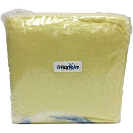 First Voice Isolation Gown-Fluid resistant, Extra Long, Yellow, 25-Pack