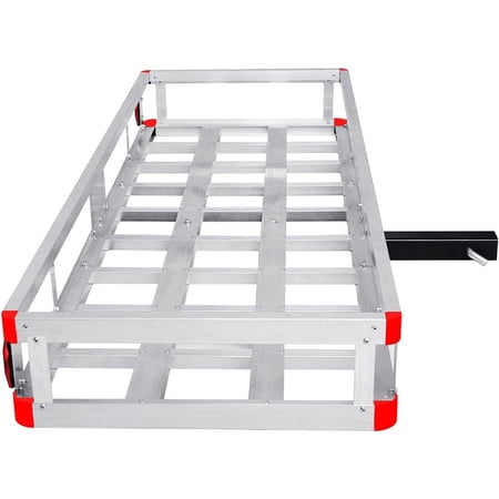 IRONMAX Hitch Cargo Carrier, 60” x 22” x 7” Trailer Hitch Mount Aluminum Cargo Carrier Fits 2” Receiver, Heavy Duty Vehicle Rear Cargo Basket for SUV, Car, Van, Truck, 500LBS Capacity