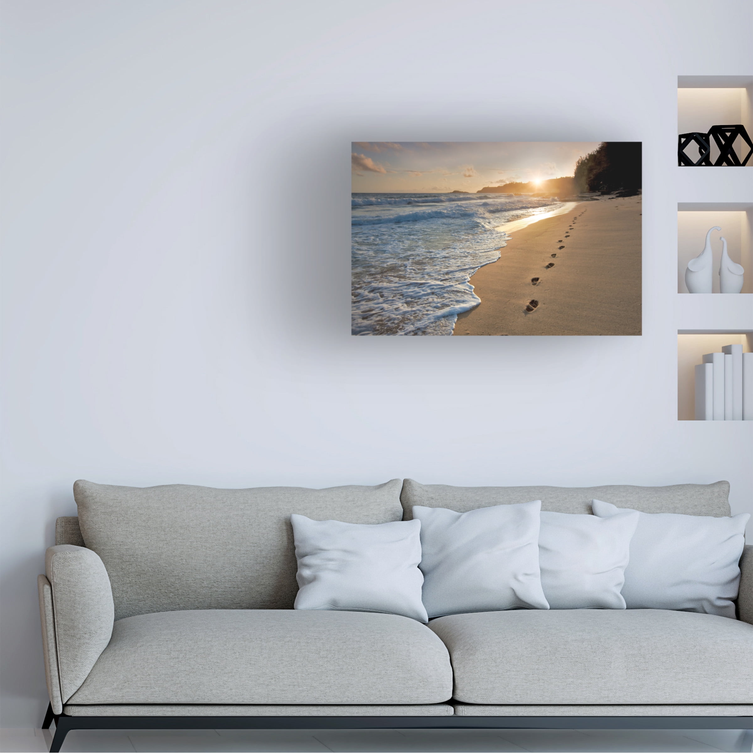 Dennis Frates 'Foot Prints In The Sand 2' Canvas Art
