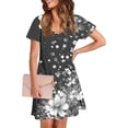 thumbnail image 7 of Levmjia Womens Summer Dress Casual V Neck Floral Short Sleeve Slim Fit Polyester Comfortable Vacation Beach Party Work Multi Colors, 7 of 7